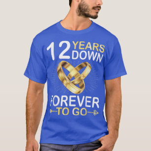 Camiseta 12 Anos Casados Para Sempre Para Ir Feliz Casado H