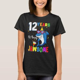 Camiseta 12 Anos De 12 De Tubarão Jawsome Aniversário 12 Y