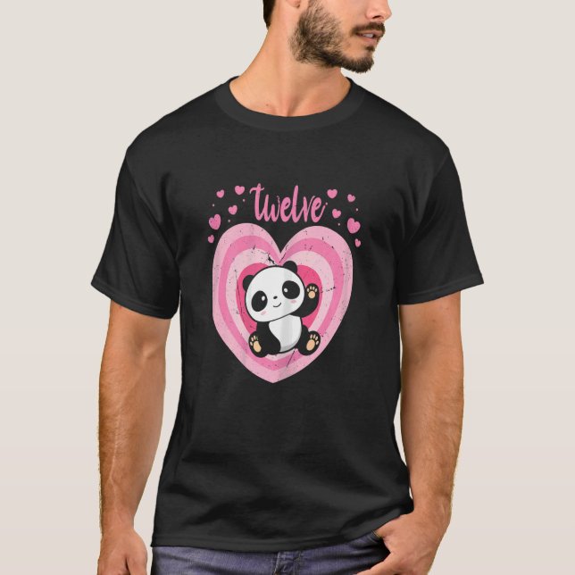 Camiseta 12 anos de idade, garota de aniversário de Panda b (Frente)