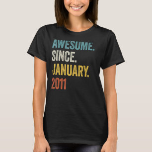 Camiseta 12 Anos De Idade Incrível Desde Janeiro De 2011 12