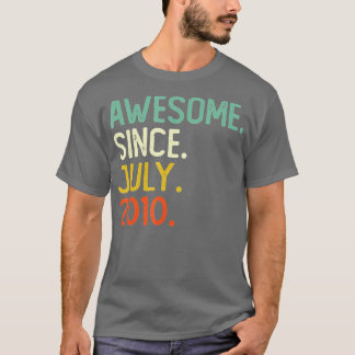 Camiseta 12 Anos De Idade Incrível Desde Julho De 2010 12 A