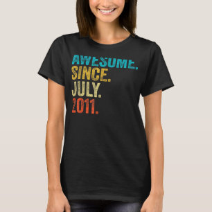 Camiseta 12 Anos De Idade Incrível Desde Julho De 2011 12 B