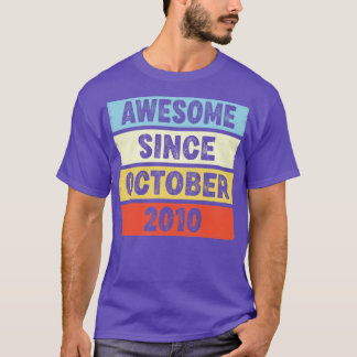 Camiseta 12 Anos De Idade Incrível Desde Outubro De 2010 12