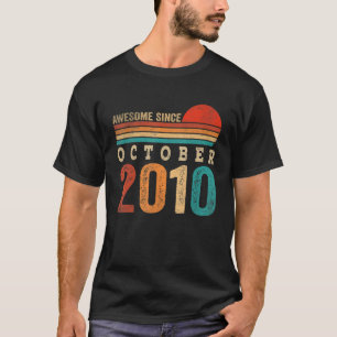 Camiseta 12 Anos De Idade Incrível Desde Outubro De 2010 12