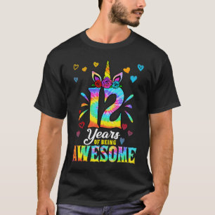 Camiseta 12 anos de incrível garota de 12 anos, unico