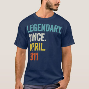 Camiseta 12 anos de lendária desde abril de 2011 12 Birthda