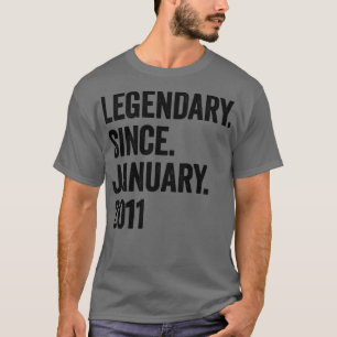 Camiseta 12 anos de lendária desde janeiro de 2011 12 Birth