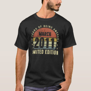 Camiseta 12 anos de março de 2011 12 Aniversário