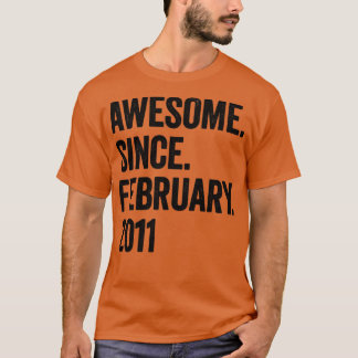 Camiseta 12 Anos Incrível Desde Fevereiro De 2011 12 Aniver