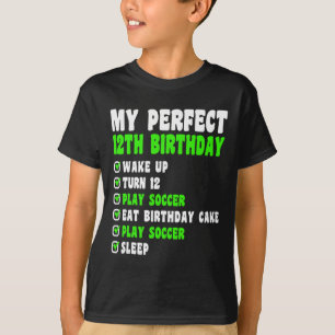 Camiseta 12 Anos Meu 12º Aniversário Perfeito Futebol 12º A
