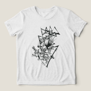 Camiseta 12 Arte de Tatuagem Tribal Abstrata Preto e Branco