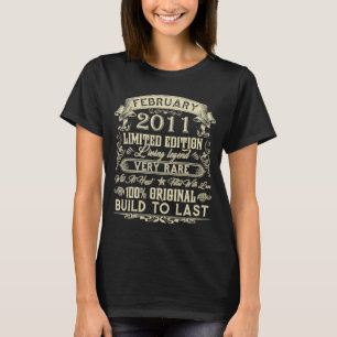 Camiseta 12 Birthday, 12 Anos De Idade Retro Vintage Fevere