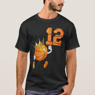Camiseta 12 Birthday, 12 anos Tema do Lover de Basquete