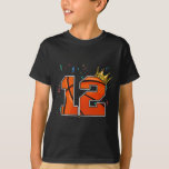 Camiseta 12 Birthday Basball Grande Número 12 Anos<br><div class="desc">12 Birthday,  Basquete,  Garota Grande Número 12</div>