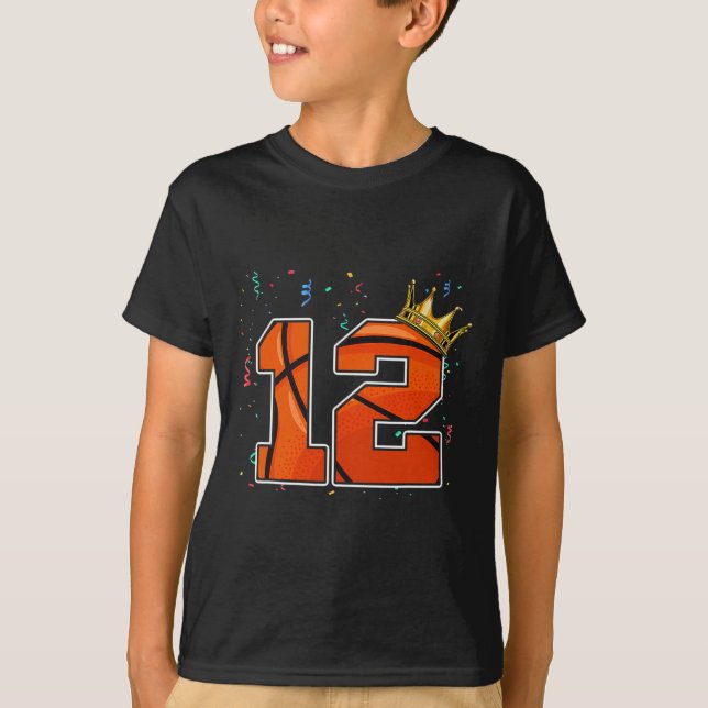 Camiseta 12 Birthday Basball Grande Número 12 Anos (Frente)