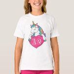 Camiseta 12 Birthday Cute Unicorn Birthday Dons Para Menina<br><div class="desc">12 Birthday Cute Unicorn Birthday Dons Para Camisetas-T Para Raparigas</div>