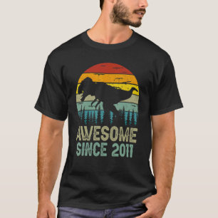 Camiseta 12 Birthday Dinossaur 12 Anos Meninos Fantástico S