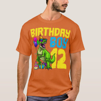 Camiseta 12 Birthday Dinossaur Birthday Boy 1