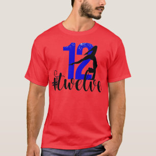 Camiseta 12 Birthday Gymnastics Party Royal Blue 12 Twelv
