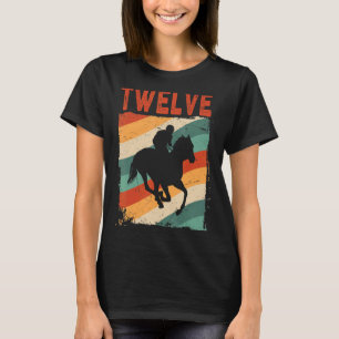 Camiseta 12 Birthday Horse Rider Fan 12 Anos Raparigas B