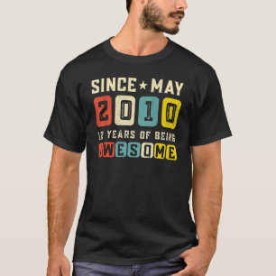 Camiseta 12 Birthday Incrível Desde Maio De 2010 Vintage