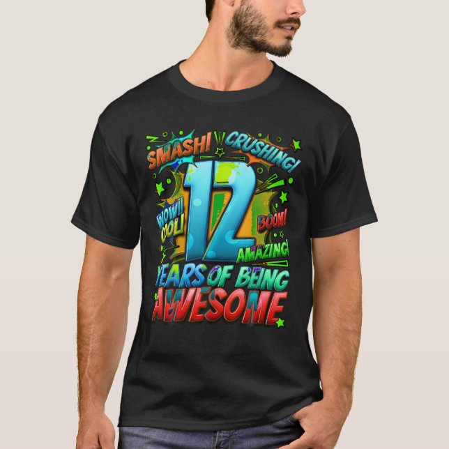 Camiseta 12 Birthday Quic Style Fantástico Desde 2011 12 Ye (Frente)