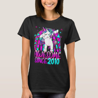 Camiseta 12 Birthday Rainbow, 12 anos, Dabbing Unicorn
