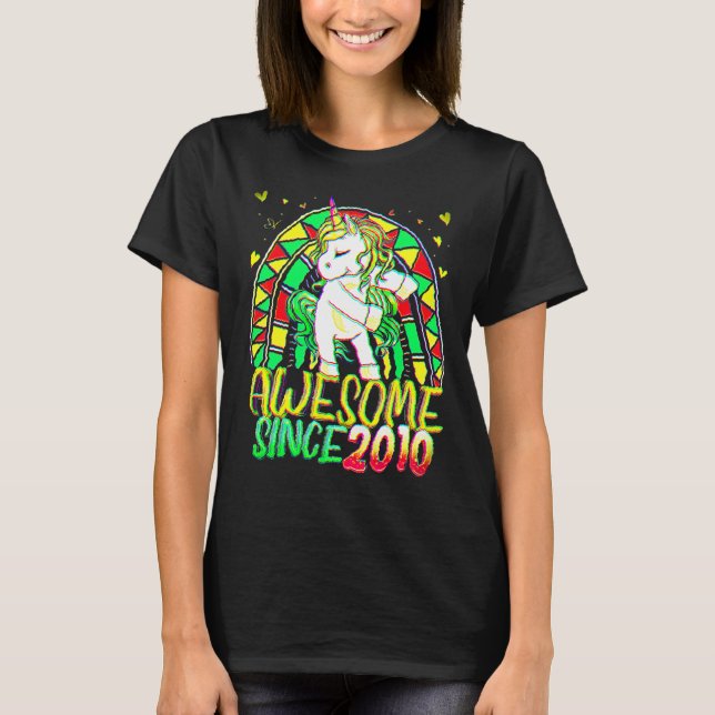 Camiseta 12 Birthday Rainbow 12 Year Old Flossing Unicorn (Frente)