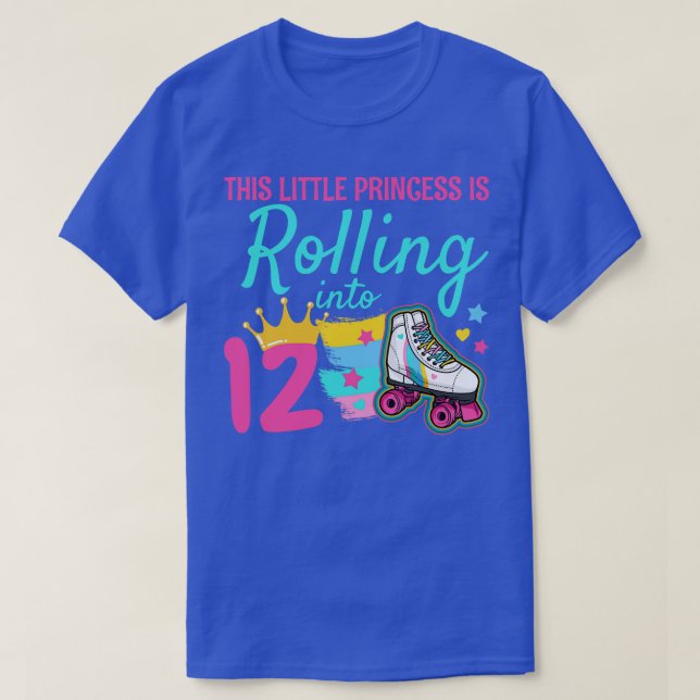 Camiseta 12 Birthday Roller Skate 1 (Frente do Design)