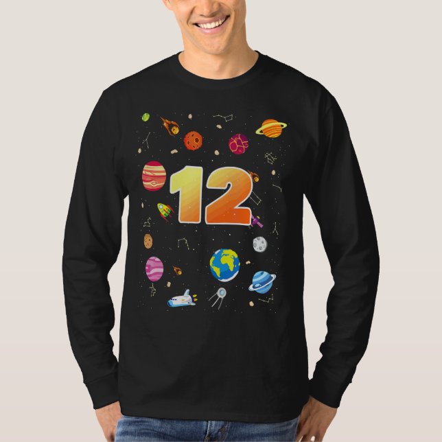 Camiseta 12 Birthday Space 12 Anos (Frente)