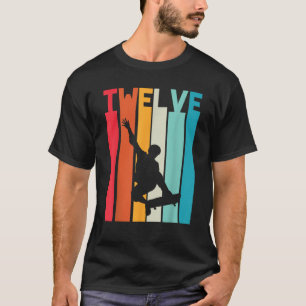 Camiseta 12 Birthday Vintage Gift Boys Kids Skater Skateb