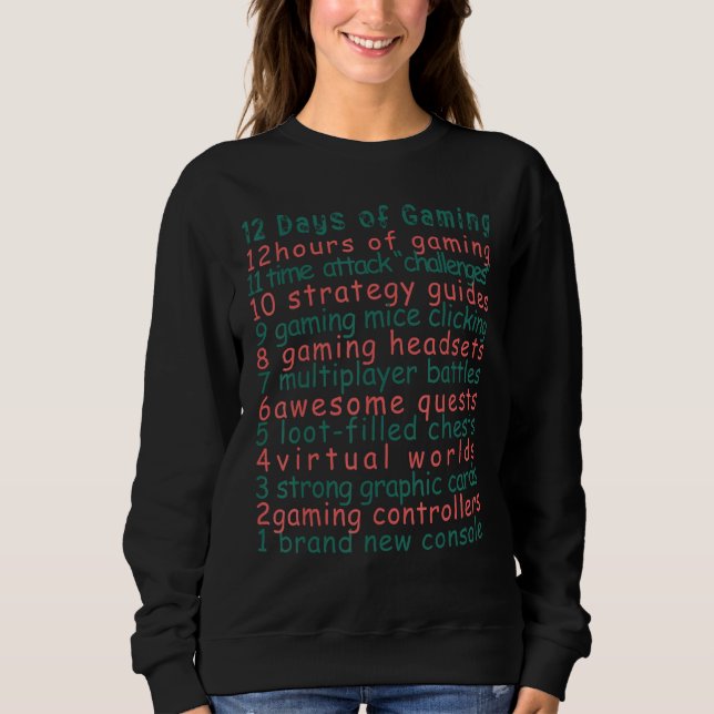 Camiseta 12 Days of Christmas Gaming Gender Neutral Adults  (Frente)