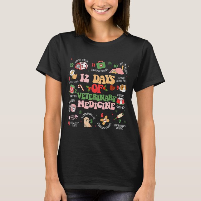Camiseta 12 Days Of Veterinary Medicine Funny Christmas Vet (Frente)
