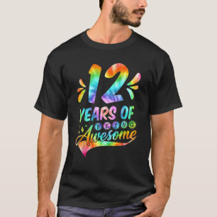 Camiseta 12 de Aniversário de 12 anos Tie Dye Incrível