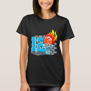 Camiseta 12 de basquete de 12 anos Tema B