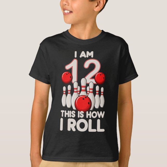 Camiseta 12 de Festa de Boliche de 12 Anos É como eu (Frente)