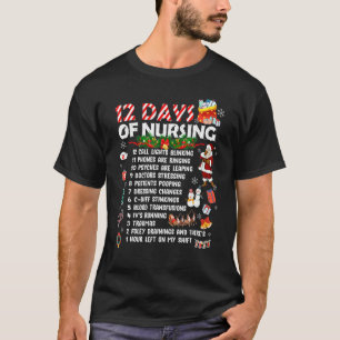 Camiseta 12 Dias De Estetoscópio De Enfermagem Rn & Lpn Enf