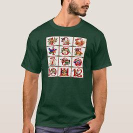 Camiseta 12 Dias De Impressão De Quilta De Natal