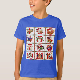 Camiseta 12 Dias De Presentes De Impressão De Quilta De Nat
