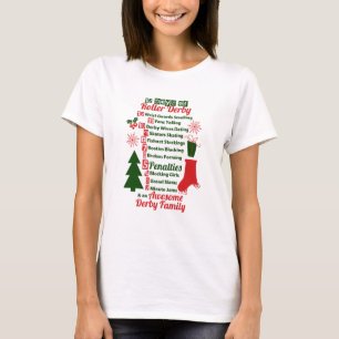 Camiseta 12 dias do Natal de Derby do rolo, patinagem de