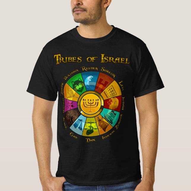 Camiseta 12 Doze Tribos Israelitas Judias Israelitas Hebrai (Frente)