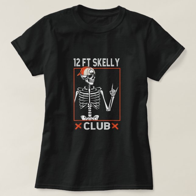 Camiseta 12 Foot Skelly Club Halloween Skeleton Costume App (Frente do Design)