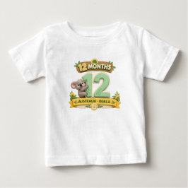 Camiseta 12 Meses Bebê Marco Primeiro Aniversário
