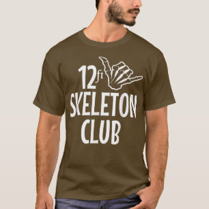Camiseta 12 pés Skeleton Club Giant Skelly Halloween Infern