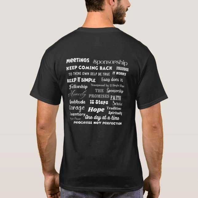 Camiseta 12 Step Recovery Words & Slogans (Verso)