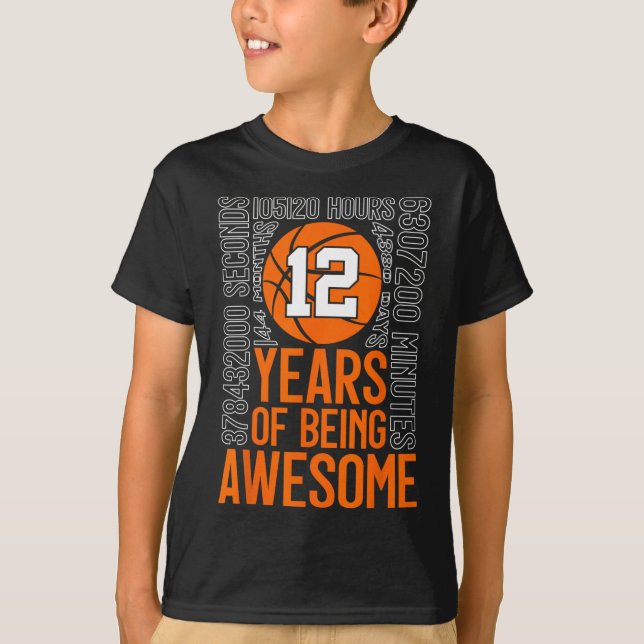 Camiseta 12 Years Of Being Awesome Sketll 12th Birthday  (Frente)