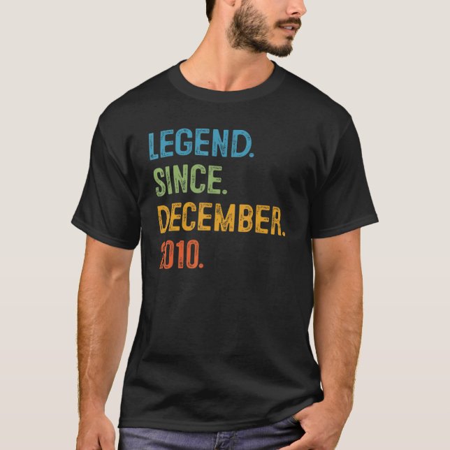 Camiseta 12 Years Old  12th Bday Boys Legend Since December (Frente)