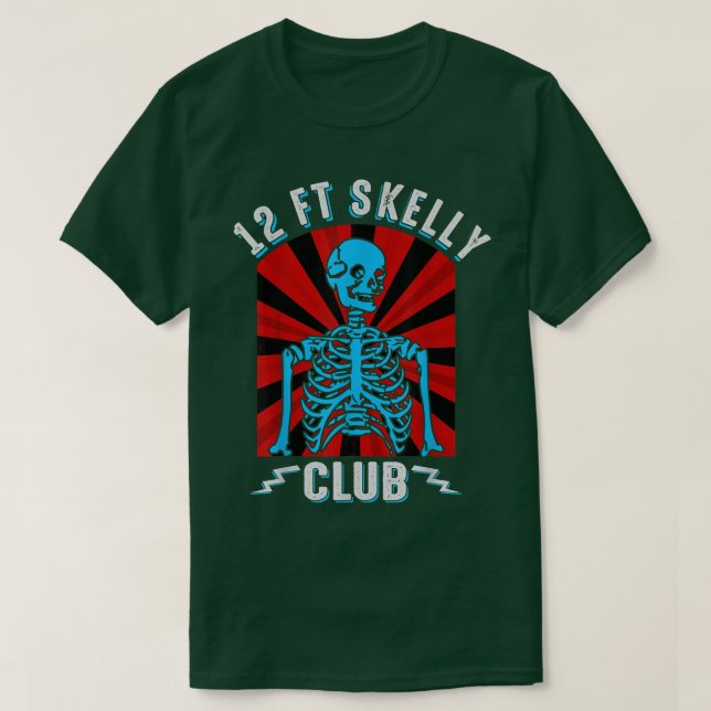 Camiseta 12ft Skelly Club Halloween 12 Foot Skeleton Appre (Frente do Design)