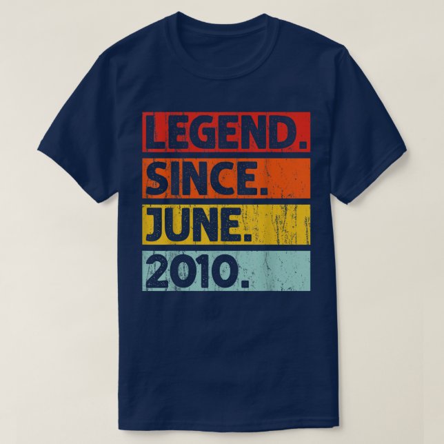 Camiseta 12th Birthday Gifts Legend Since June 2010 12 Year (Frente do Design)