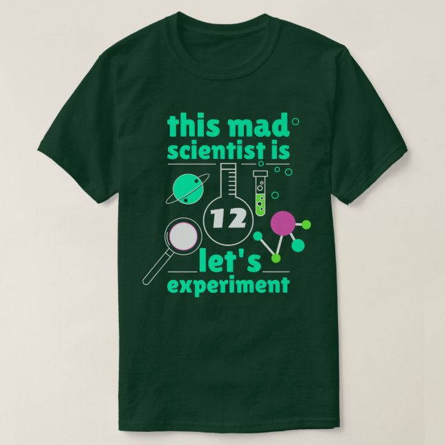Camiseta 12th Birthday Twelve Science Mad Scientist Chemist (Frente do Design)